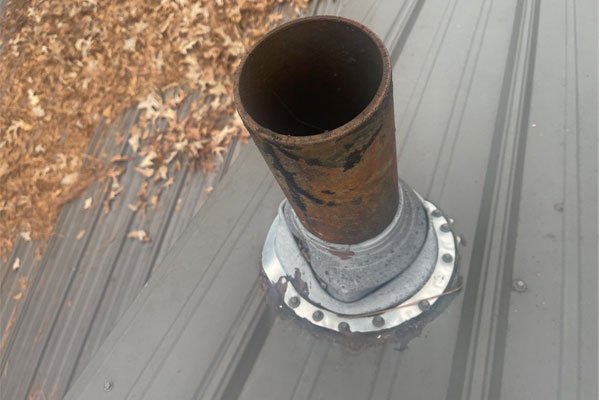 Oxidized And Rusted Flange On Roof | True Roofing And Contracting - A Top Roof Repair Contractor Jackson MS